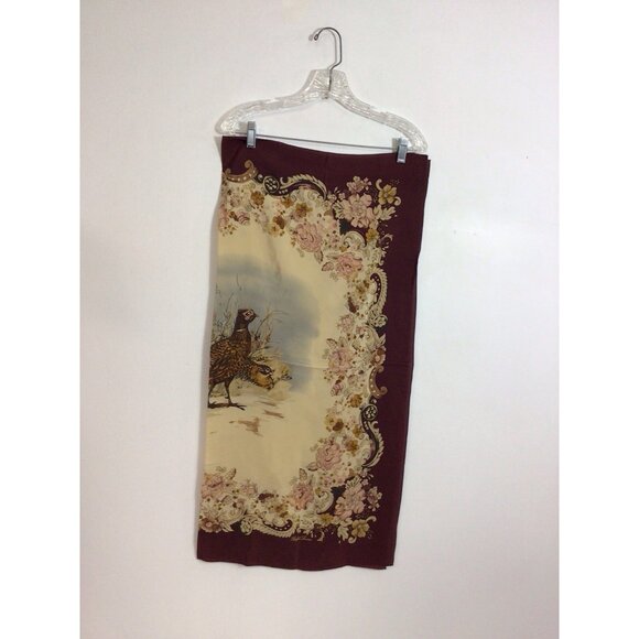 Polo Ralph Lauren Silk Scarf Fall Pheasant Florals - Picture 6 of 8
